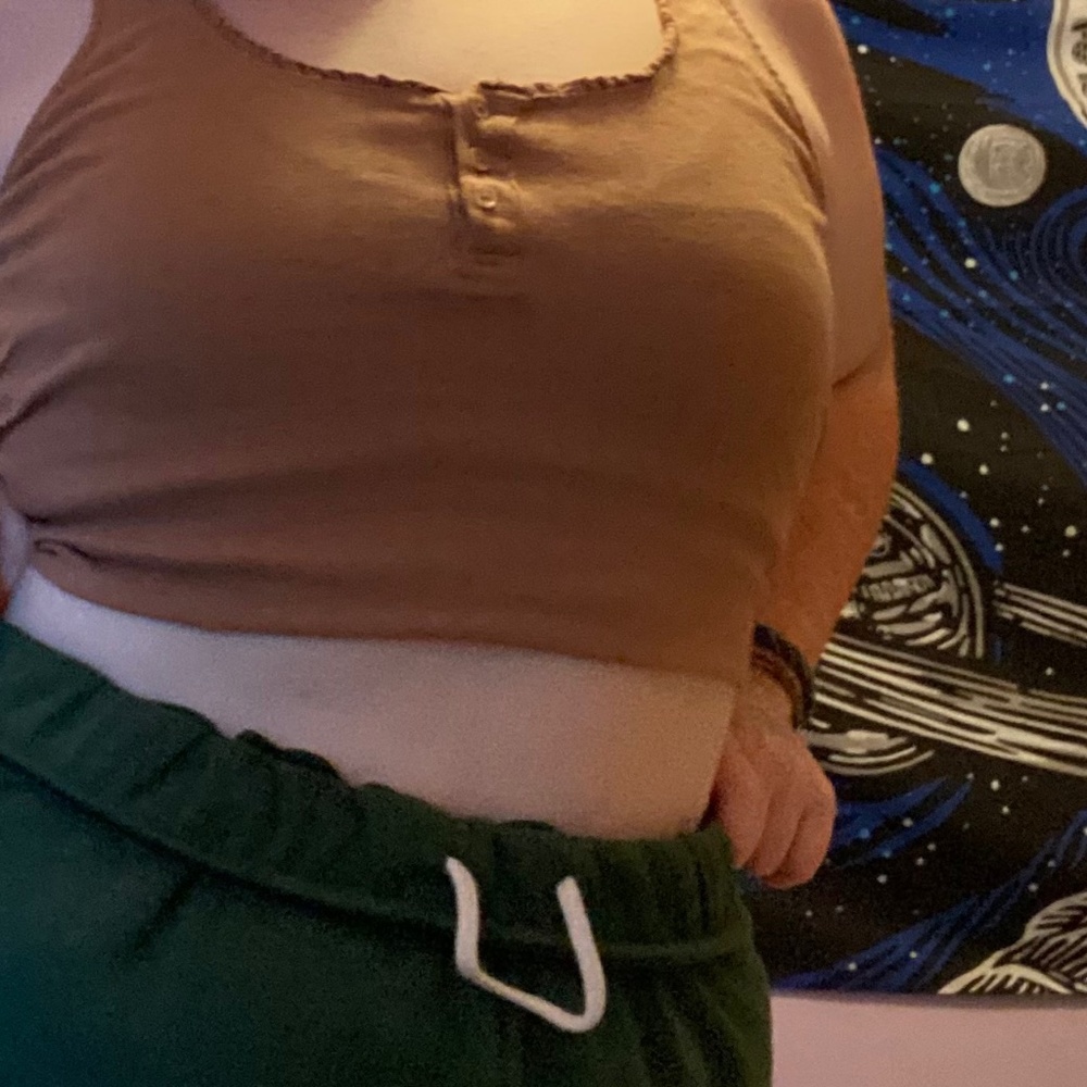 Brown textured crop top